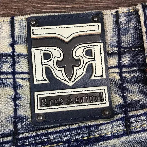 Rock Revival Jacoby Men's Attire Straight Denim Faded Jeans Size 32 NEW